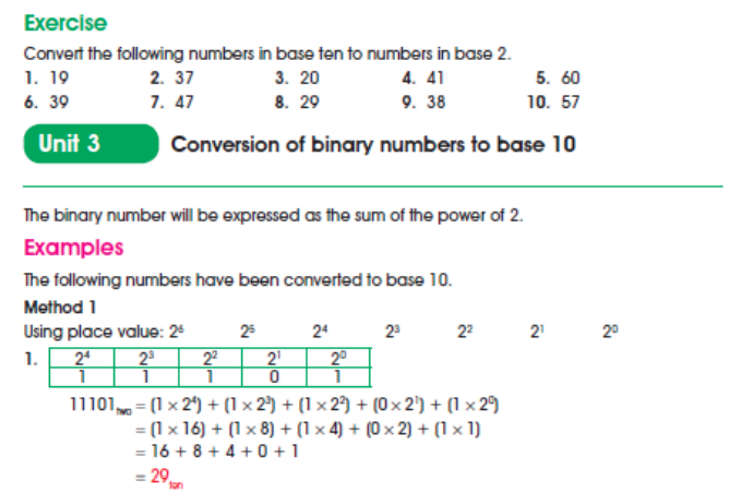 exercise binary numbers exercise binary numbers